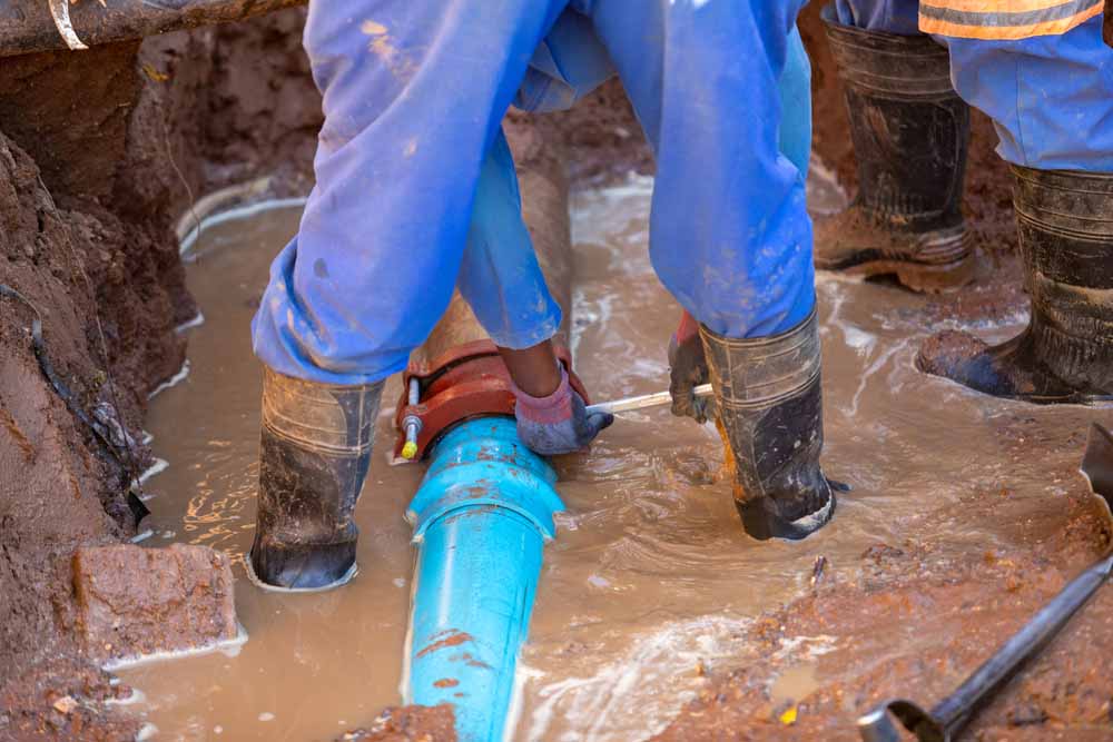 leaking sewer pipe