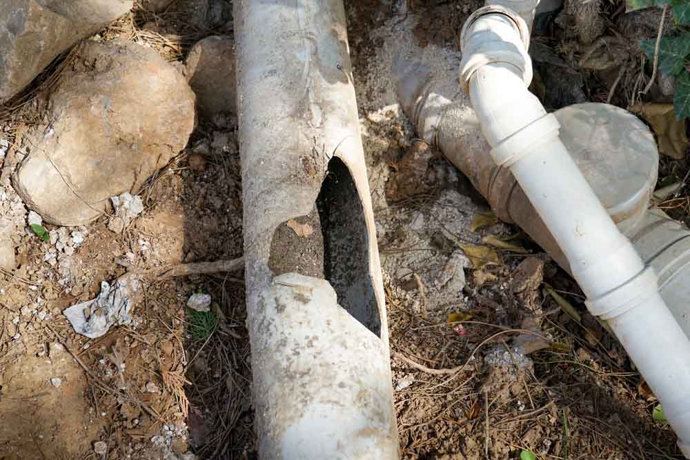 damaged sewer line