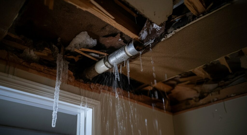 damaged sewer pipe line