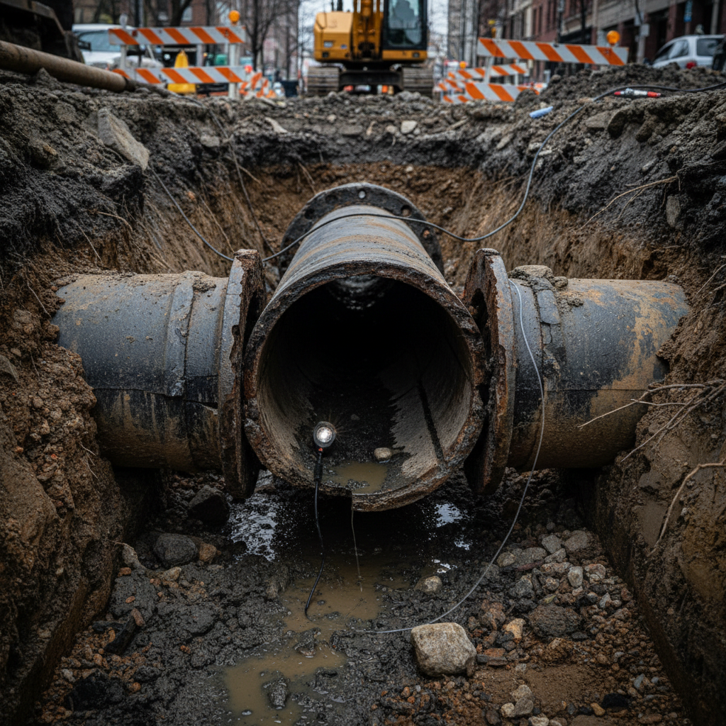 damaged pipe line