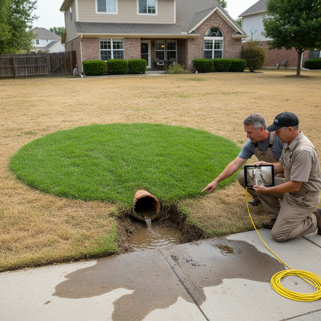 Leaky sewer line